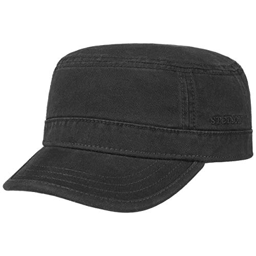 Stetson Gorra Militar Gosper Urban Mujer/Hombre | Urbana con Visera, Cerrado por atrás Verano/Invierno | M (56-57 cm) Negro