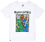Top aktuelles Design LEGO Ninjago T-Shirt Jungen Kurz Rundhalsausschnitt (Weiß, 116-122)