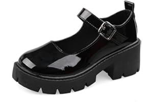 RAAXOLA Scarpe da Donna Mary Jane con Plateau Punta Dolce Caviglia Lolita Scarpe con Plateau Gotiche Décolleté Scarpe con Plateau robuste Scarpe Eleganti in Vernice per Feste da Indossare Tutti i Giorni