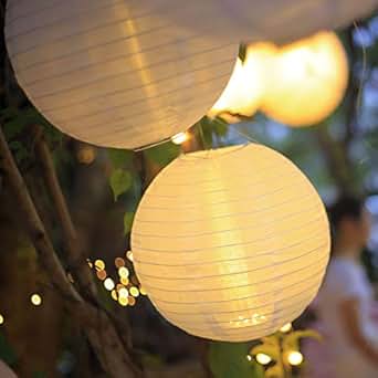 Hellum LED Lampion 3er-Set weiß außen innen wetterfest Batterie