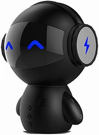 Wireless Bluetooth Stereo Mini Robot Speaker, Smart Bluetooth Speaker with Power Bank - Supports TF &amp; MP3 AUX, Built-in Speaker Phone Microphone (Black)