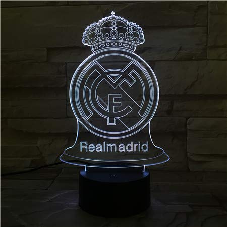 WoloShop Lampara LED Real Madrid Cambia Color USB Luz Nocturna