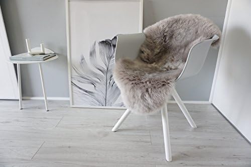 MILABERT Genuine Australian Single Sheepskin Rug - Super Soft Silky Silver Wool