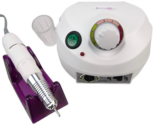 Laron S1105W - Juego de accesorios profesional DELUXE para manicura y pedicura, color blanco
