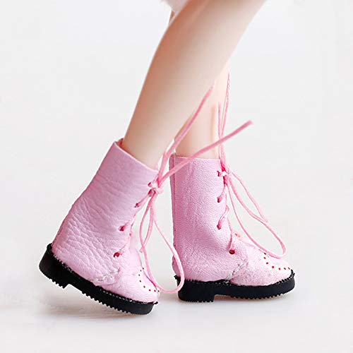 Preisvergleich Produktbild Eleganantstunning Puppenschuhe Mini-Puppenschuhe Simulationsstiefel Zubehör für BJD Puppen Pink Shoes