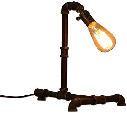 Loft Vintage Edison Bulb Table Lamp Dimmable Water Pipe Light Home Bar Decor
