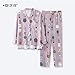 Produktbild KNJLH Nachtwäsche Frühling Damen Baumwolle Langarm Offener Anzug, Gestreifte Hose, Hauskleider, Außerhalb, XL (Easy Home), 73K7465 - Light Purple