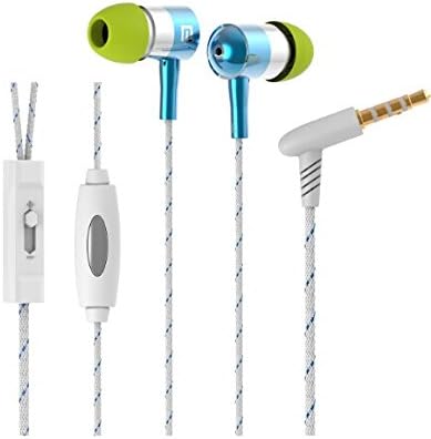 Langston ®Xiaomi Mi Note / Xiaomi Mi Note Pro Blue Braided Metal In Ear Stereo High Definition Headphones With built in Microphone &amp; Volume Control