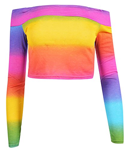 Women's Ladies Long Sleeve Sleeveless Plain Printed Crop Tops