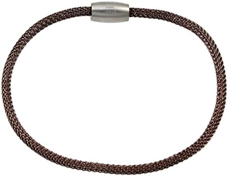 Women Bracelet Necklace Stainless Steel Magnetic Clasp PVD Brown 19 cm