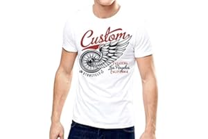 MOTARD FRANÇAIS T-Shirt Moto Blanc Custom Motorcycles, idée Cadeau Motard