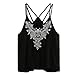 Produktbild Cloom Mode Frauen Tank Tops Blumendruck Strappy Elegant Top Sexy Bluse Bequem T-Shirt Ärmellose Weste Für Damen Chiffon Elegantes Oberteil Damen My Soft Tank Top Frau Ärmellos Hemden (M, Schwarz)