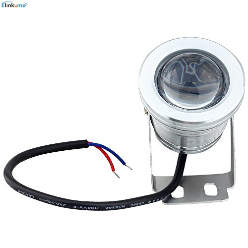ELINKUME 1er-Pack LED Warmweiß 10W Flugzeug-Aluminium IP65 wasserdicht LED-Licht für Aquarium Fountain Pool Brunnen Teich im Freien 12V - 3