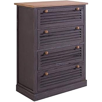 Rebecca Mobili Highboard mit 4 Schubladen, Schubladenkommode in Grau