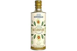 BENVOLIO - Olio di Avocado Deodorato 500ml, Naturapura - Condimenti, Cucinare e Fritture - Alternativa all'Olio di Oliva - Alto Punto di Fumo - Alimentare e Cosmetico
