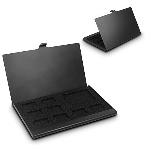 SD Memory Card-Aluminium-Gehäuse, Senhai Micro SD Card Speicherschutzbehälter, 2 Pack - Schwarz