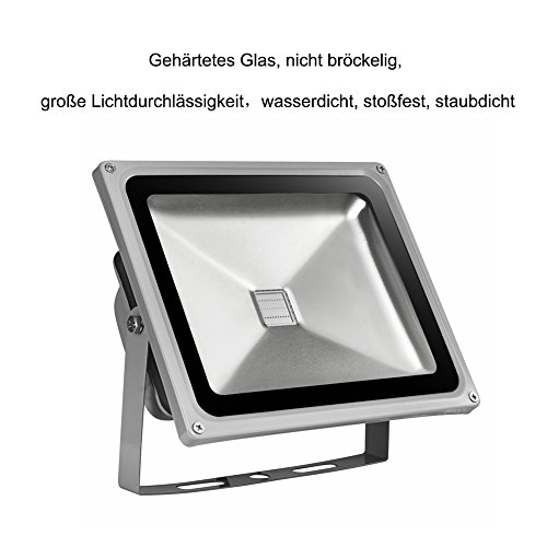 10W 20W 30W 50W LED RGB Strahler Fluter Licht Flutlicht IP65/CE Spot Scheinwerfer mit Fernbedienung Farbwechsel Wandstrahler Außenstrahler (30 Watt) - 4