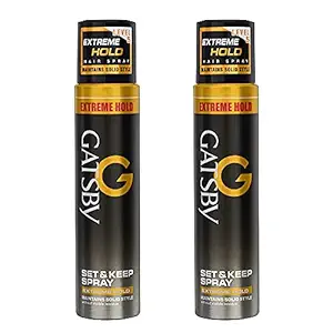 Gatsby Set & Keep Hair Spray - Extreme Hold 250ml | Styling Hair Spray | Quick Drying, Long Lasting & Natural Shine | Non Sticky & Easy Wash Off | Pack of 2 | Made in Indonesia