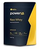 Powerus Raw Whey Protein Powder 1Kg | 80% Concentrate Whey | 33 Servings | 24 gm Protein, 5.1 gms BCAA and 4 gms Glutamine Per Serving - Unflavored