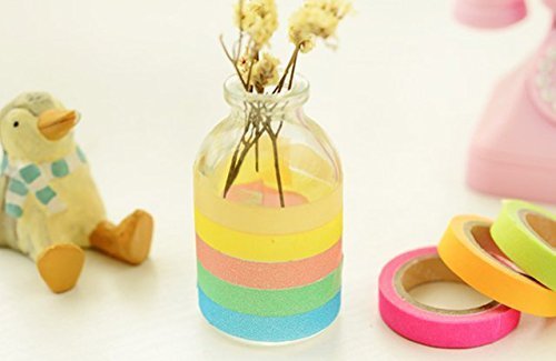 Dosige Regenbogen Klebeband Deko Aufkleber Rainbow Dekobänder Klebestreifen Mehrere Farben klebrig Kreppklebeband Scrapbooking DIY Klebeband 10 Stück - 2