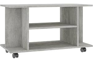 vidaXL Mobile TV con Ruote e Scomparti Aperti Robusto Elegante Armadietto Basso Multimediale Credenza Grigio Cemento 80x40x45 cm in Truciolato