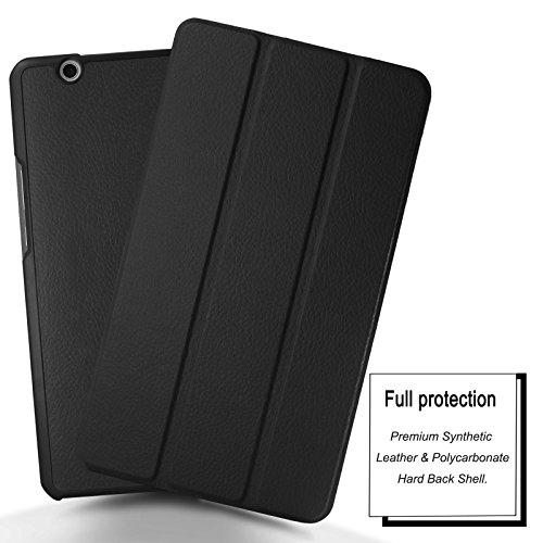 Huawei MediaPad M3 8.4 Hülle, Infiland Ultra Dünn Tri-Fold Smart-Muschel PU Leder Ultra Schlank Superleicht Ständer Smart Shell Cover Schutzhülle Etui Tasche für Huawei MediaPad M3 8.4 Tablet-PC (mit Auto Schlaf / Wach Funktion)(Schwarz) - 2