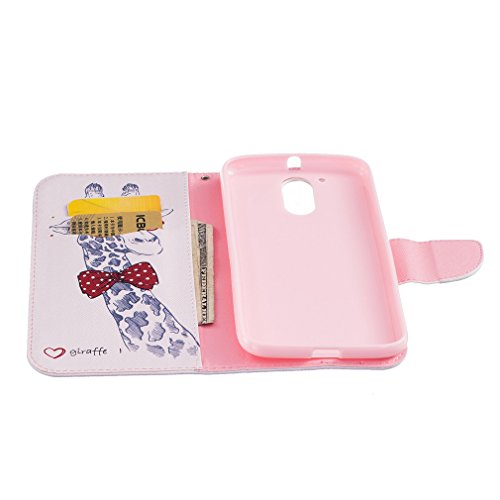 A9H MOTO G4 & G4 PLUS Leder Etui Tasche Handytasche Stand Hülle Etui with Karte Halterung Leder Wallet Klapphülle Flip Book Case,Flip Case Wallet Cover Tasche PU Leder Handytasche Handyhülle Schutz Hüllen im Bookstyle Ledertasche mit Stand Funktion Kartenfächer Magnetverschluss Magnet Etui Telefon-Kasten Handyhülle Standfunktion Handycover -09HUA - 4