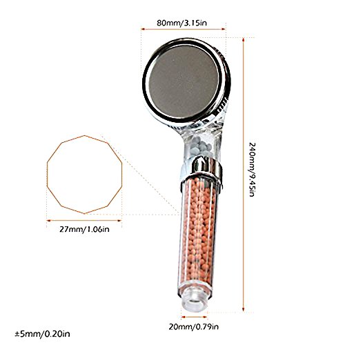 UOMERE Filtration Shower Head for Dry Skin and Hair High Pressure Water Saving Ionic Handheld Showerhead - 2