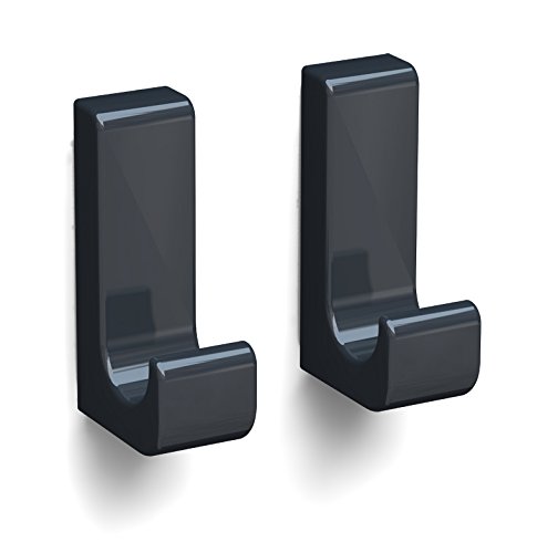 2 Stück Klebehaken - selbstklebend (Anthrazit)