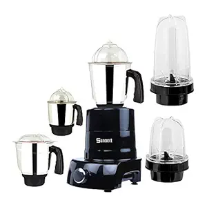 Sunmeet Black Colour 800Watts Mixer Grinder with 2 Bullet Jar Plus 3 Steel Jar and 1 Large Jar, 1 Medium Jar and 1 Chuntey Jar 2019 PST-Bk-TAQ