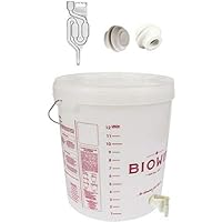 lilawelt24 Gärbehälter Gäreimer 15L für Bier oder Wein mit Ablasshahn und Gärröhrchen