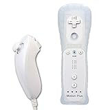 PowerLead Remote Game Control, CooleedTEK Eingebauter Motion Plus Remote und Nunchuck Controller mit Silicon Case fr Nintendo Wii ?Wei? - 