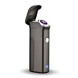 Oumosi Métal coupe-vent Briquet réutilisable double Arc USB léger avec 800 mAh C