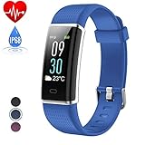 HETP Fitness Armband mit Pulsmesser, Fitness Trackers Uhr Schrittzähler Pulsuhr Wasserdicht IP68 Aktivitätstracker Bluetooth mit 14 Trainingsmodi Schlafmonitor Kalorienzähler für Kinder Damen Männer