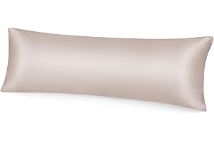 ‎FITTIA Fittia Satin Kissenbezug Premium Kopfkissenbezug Kissenhülle Haar- und Hautpflege Seidig mit Reißverschluss, 1 Stück, Taupe, 40x145cm