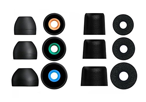 12 pcs (BHB-BMF-sB) S/M/L Hybrid and Memory Foam Replacement Set Earbuds Eartips Adapters Compatible with Sony In-Ear Earphone Headsets
