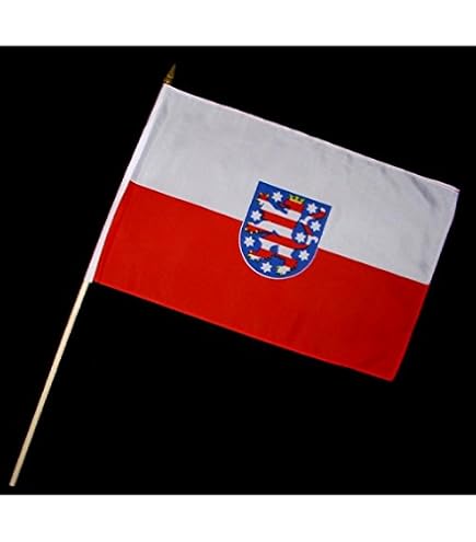 Flaggenfritze Deutschland Thüringen Fahnenkette – 15 Flaggen, 5,9 M Lang, Aus Reißfestem Polyester, Wetterfest
