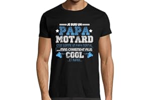 MOTARD FRANÇAIS T-Shirt Homme Noir Papa Motard Idee Cadeau Moto