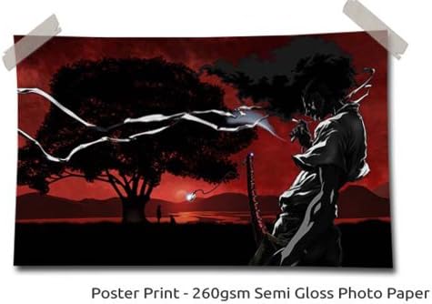 Blood Drenched Sundown Afro Animated Comic, Size: 16" x 12" (40cm x 30 cm Approx), Anime Naruto Manga Poster Art Picture Print