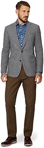 Moss 1851 Men's Silver Textured Suit Jacket 48R Grey