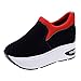 Produktbild Damen Sneaker Mädchen Mode Laufschuhe Freizeit Leder Freizeitschuhe Sportschuhe mit Reißverschluss… (EU:36, Rot - B)