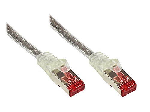 kabelmeister® Cat.6 Ethernet LAN Patchkabel mit Rastnasenschutz - S/FTP, PiMF, PVC, 250MHz - Gigabit-fähig - transparent, 1m