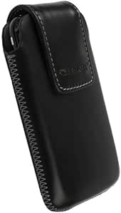 Krusell Vinga Smooth Black Leather Pouch Case Medium