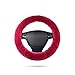 Produktbild Ergocar weicher Auto-Lenkradbezug der reinen Wolle universeller rutschfester elastischer Winter warmer Autolenkradschutz - Rose rot