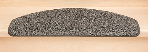 Kettelservice-Metzker® Stufenmatten Shaggy New Halbrund incl. Fleckentferner 65x24x4cm Grau 15 Stück - 3