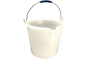 Mobil Plastic secchio industriale in plastica 15 litri con becco e manico in acciaio - bianco neutro