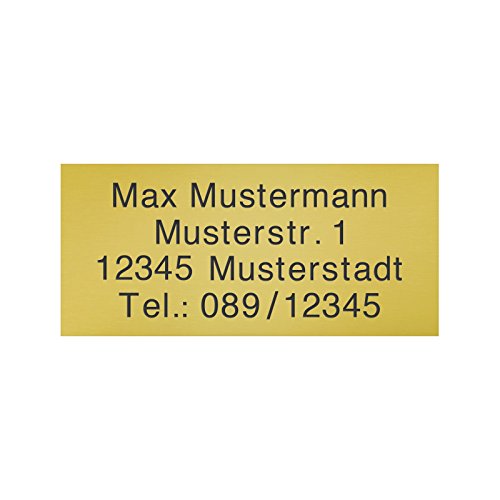 Preisvergleich Produktbild kultdog® Drohnen Kennzeichnung Plakette Adressgravur Kennzeichen Schild Feuerfest Selbstklebend Gold Mini 30x15mm