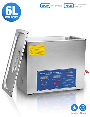 Preisvergleich Produktbild Ultraschallreinigungsgerät 6L, Jakan Edelstahl Ultraschallbad mit Heizgerät für Zuhause Brillen Düse Zahnersatz Schmuck-Reiniger