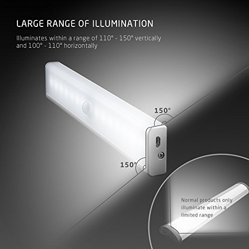 [Update] AVANTEK LED Nachtlichter mit Bewegungsmelder Schrankbeleuchtung Küchenlampe, USB Wiederaufladbar 4 Modi mit Magnet und 3M Aufkleber - 5