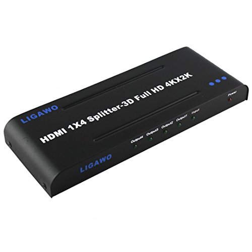 Ligawo HDMI Splitter 1x4 4-fach - HDMI Verteiler 1.4a 3D HDCP HDTV FullHD 4Kx2K